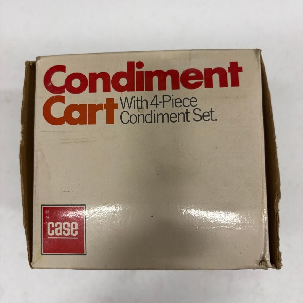 Vintage Case Condiment Cart 4 Piece Set Hot Dog Stand Picnic Table Server 3101