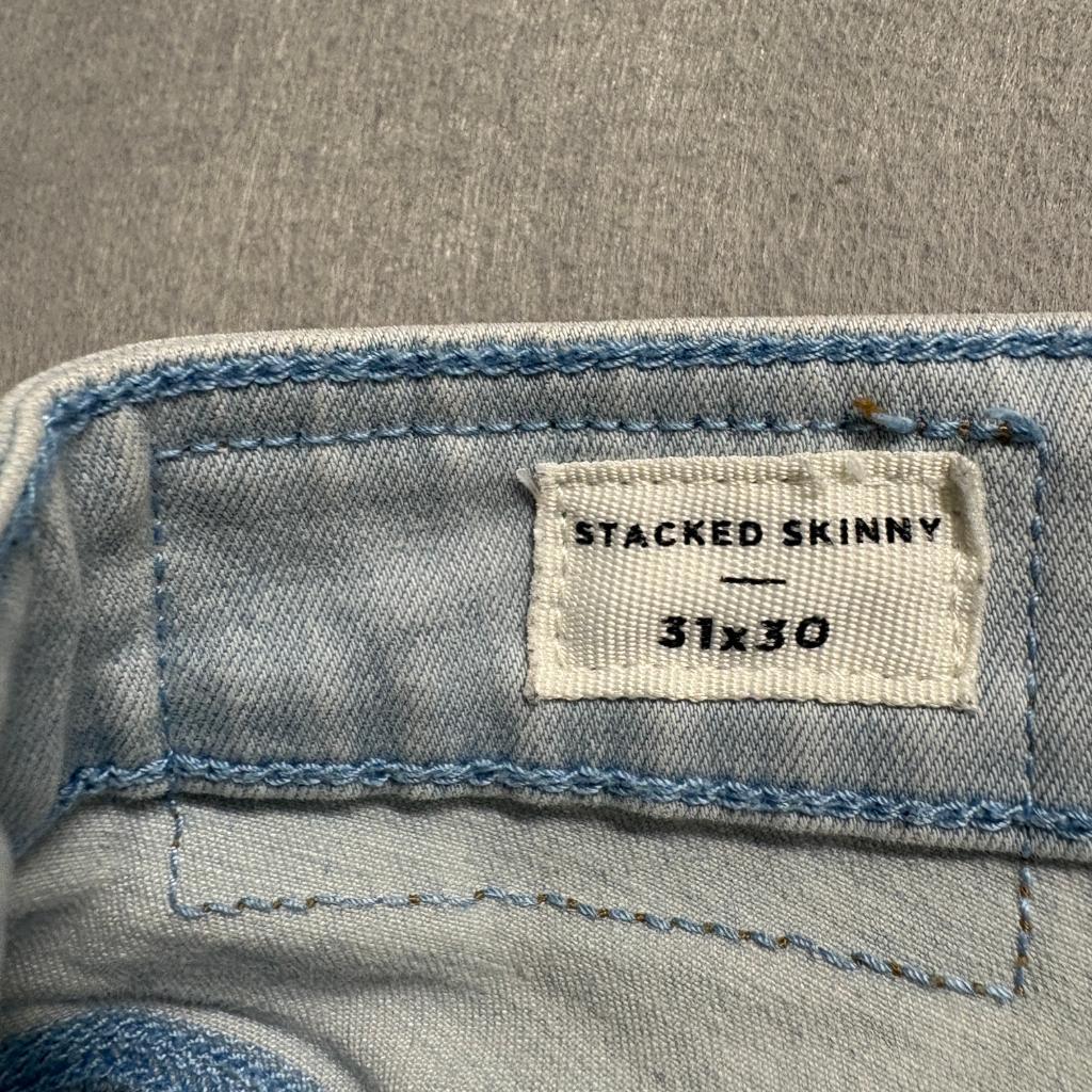 PacSun Stacked Skinny Jeans Mens 31x30 Light Wash Distressed Ripped Denim