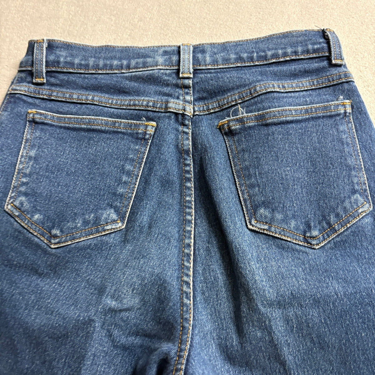 Style & Co Petite High Rise Mom Jeans Womens Size 8P Blue Denim Straight Leg