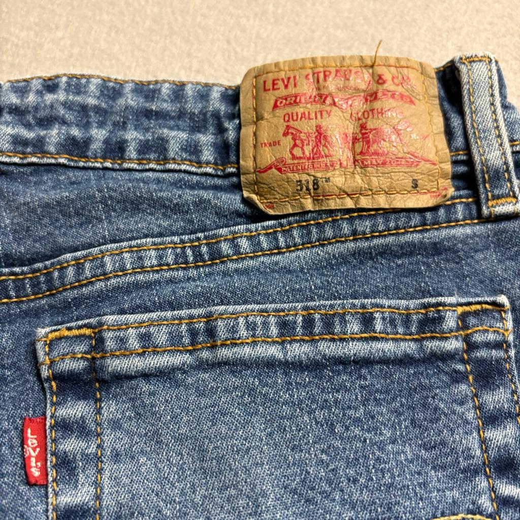 Levis 518 Superlow Bootcut Jeans Womens 7 JR S Blue Denim Stretch Low Rise