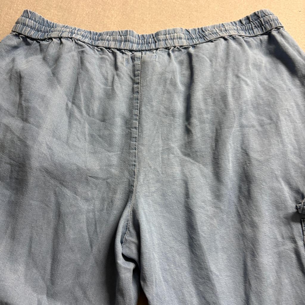 Lascana Venus Womens Cargo Jogger Pants Large Blue Lyocell Drawstring Elastic