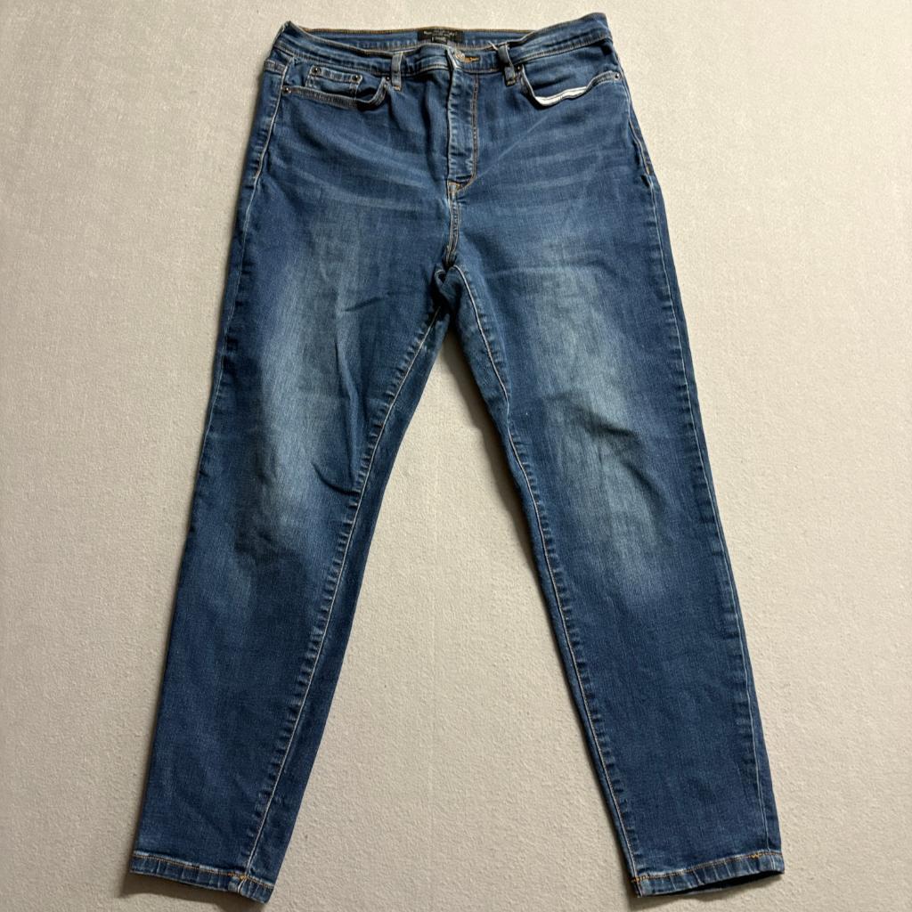 Banana Republic High Rise Skinny Jeans Womens 31/12P Blue Washwell Denim Petite