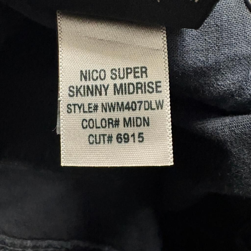 Hudson Nico Super Skinny Midrise Jeans Womens 29 Gray Denim Stretch