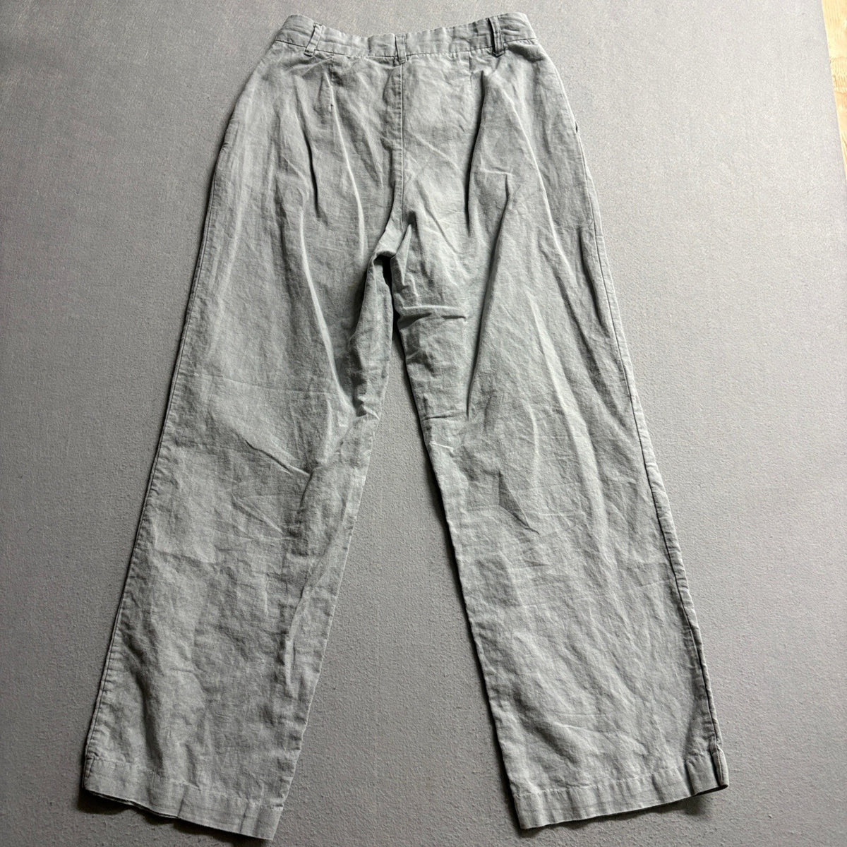 Oak + Fort Womens Linen Blend Wide Leg Pleated Trousers Pants Gray Size Small