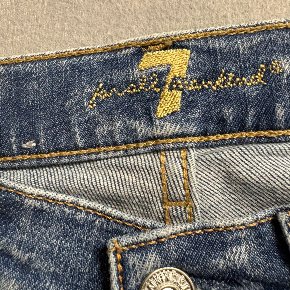 7 For All Mankind High Waist Josefina Jeans Womens 24 Distressed Button Fly Blue