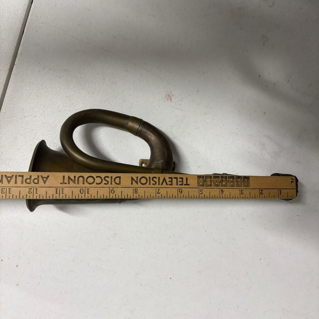 Vintage Brass Car Horn Antique Vehicle Squeeze Bulb Style No Bulb 13 Inch