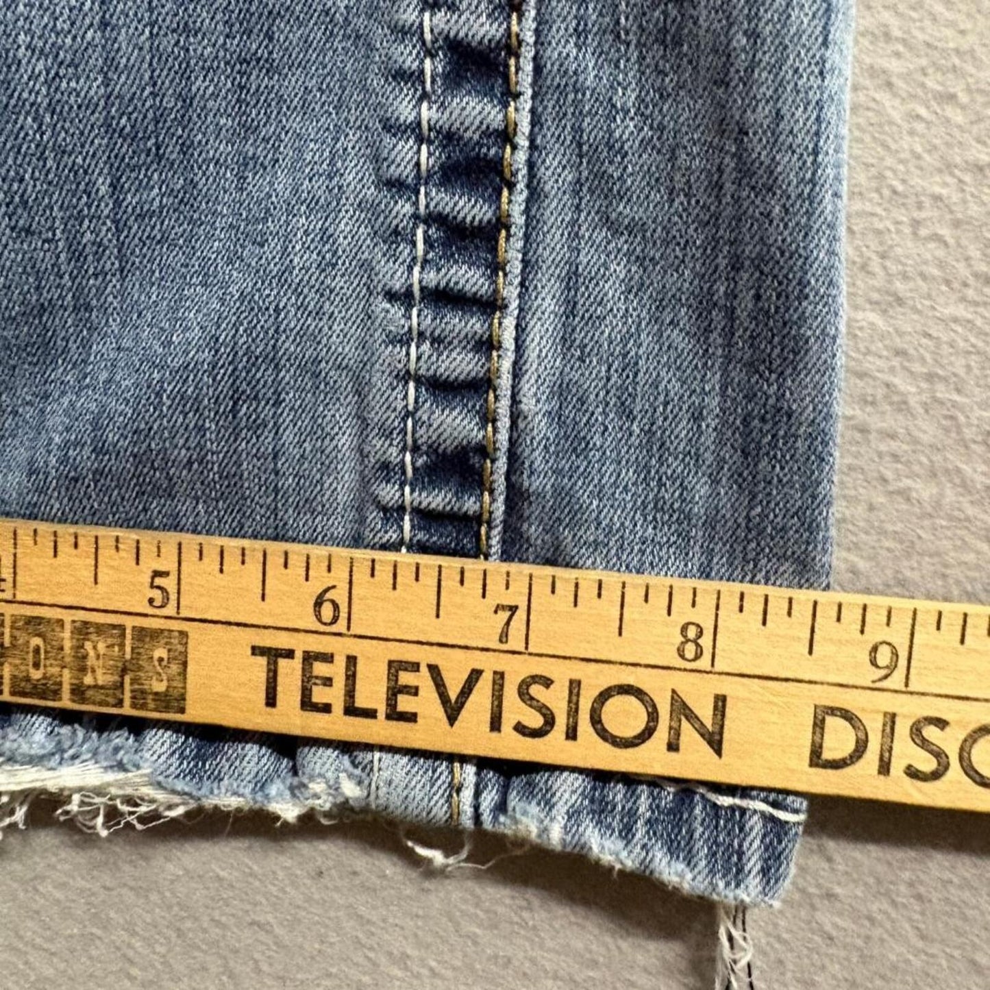 Ariat REAL Denim Womens 29S Bootcut Jeans Blue Stretch Distressed Frayed Hem