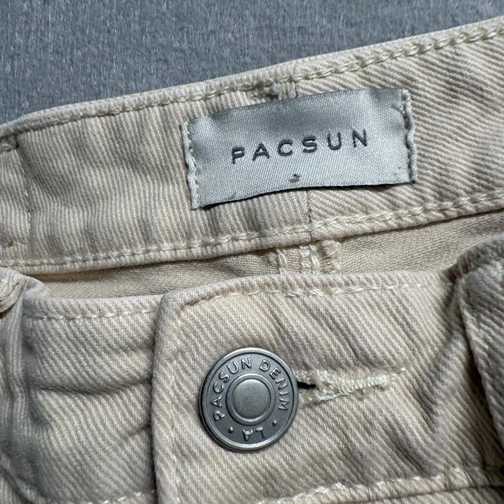 PacSun Curve Straight Jeans Womens 25 Beige Tan Denim High Rise Pants