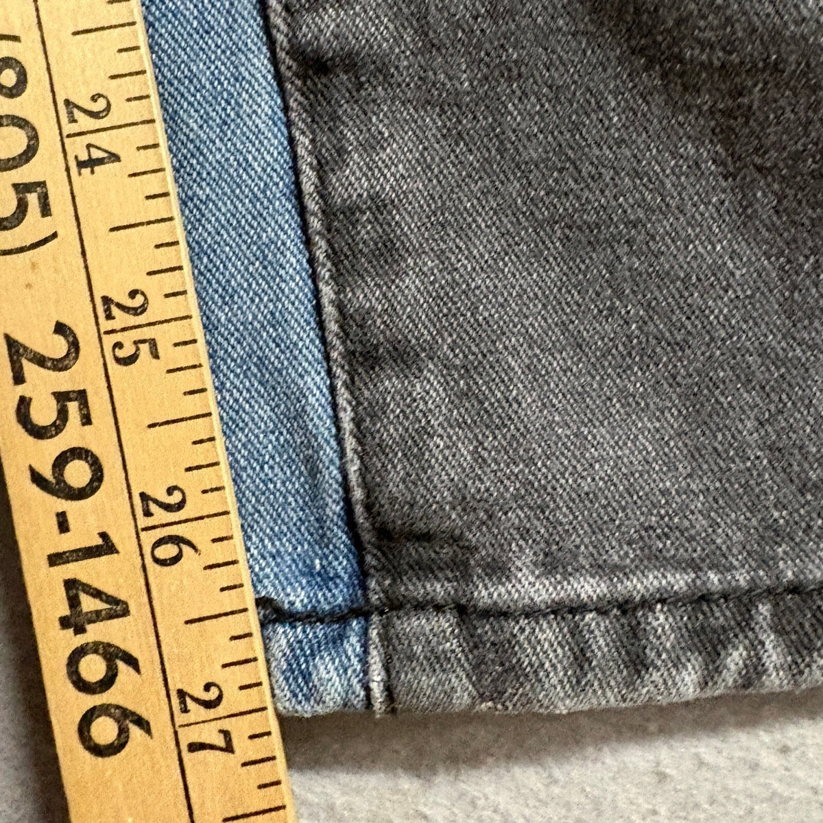 SHEIN Two Tone Jeans Womens XS Blue Black Colorblock High Rise Straight Leg