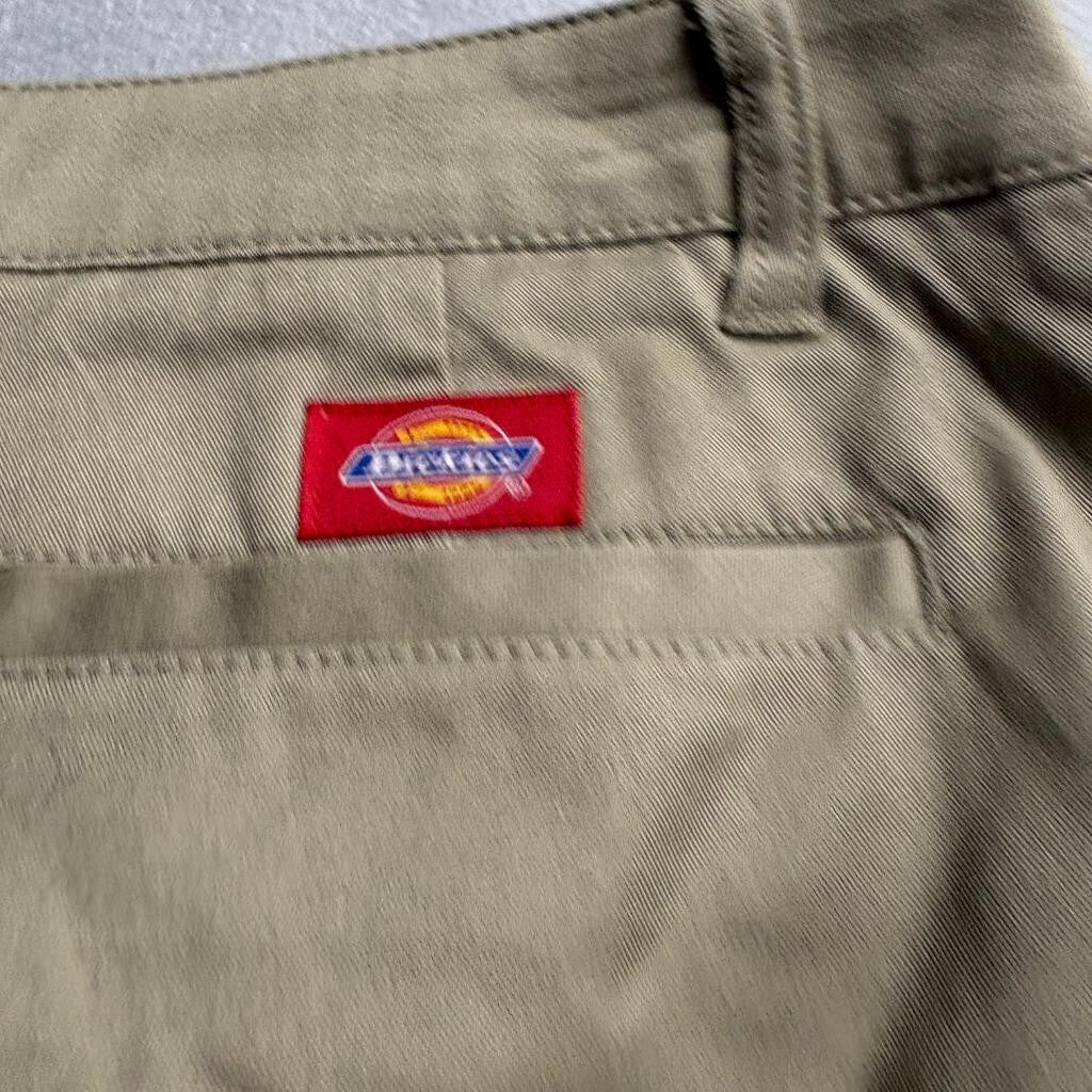 Dickies Girl Khaki Chino Pants Womens Size 9 Tan Stretch Bootcut Low Rise Work