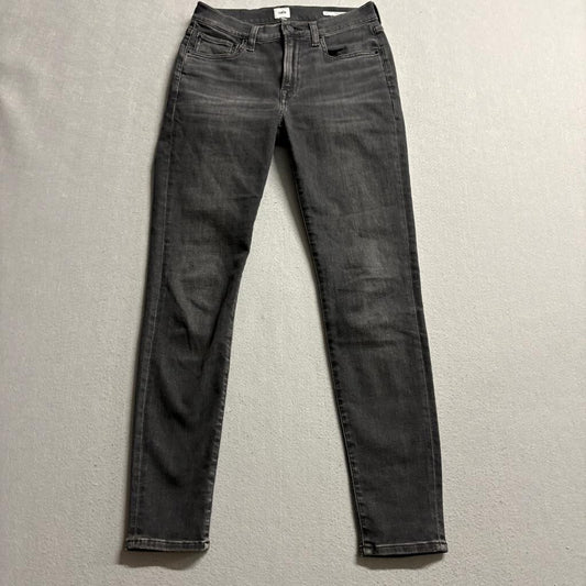 Edwin Pixie 9 Inch Mid Rise Skinny Jeans Womens Size 26 Gray Stretch Denim