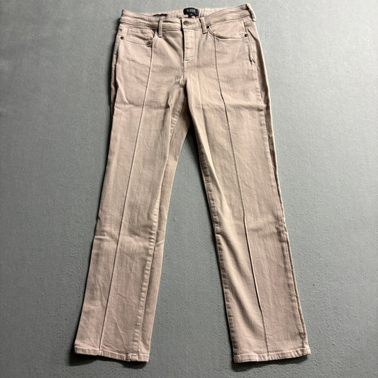 NYDJ Sheri Slim Jeans Womens Size 4 Beige Pink Stretch Front Seam Denim
