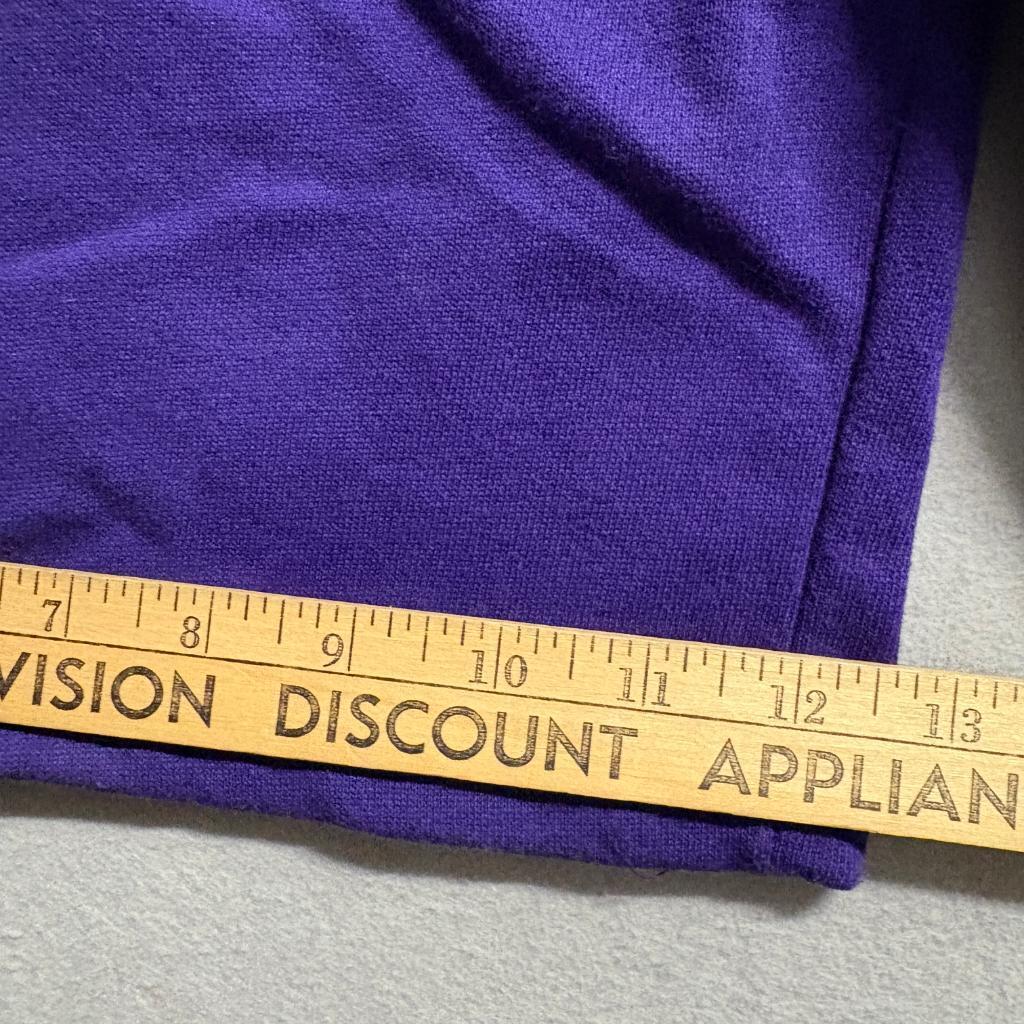 Vintage JE Morgan Sweat Shorts Womens Large Purple Fleece Drawstring Made in USA