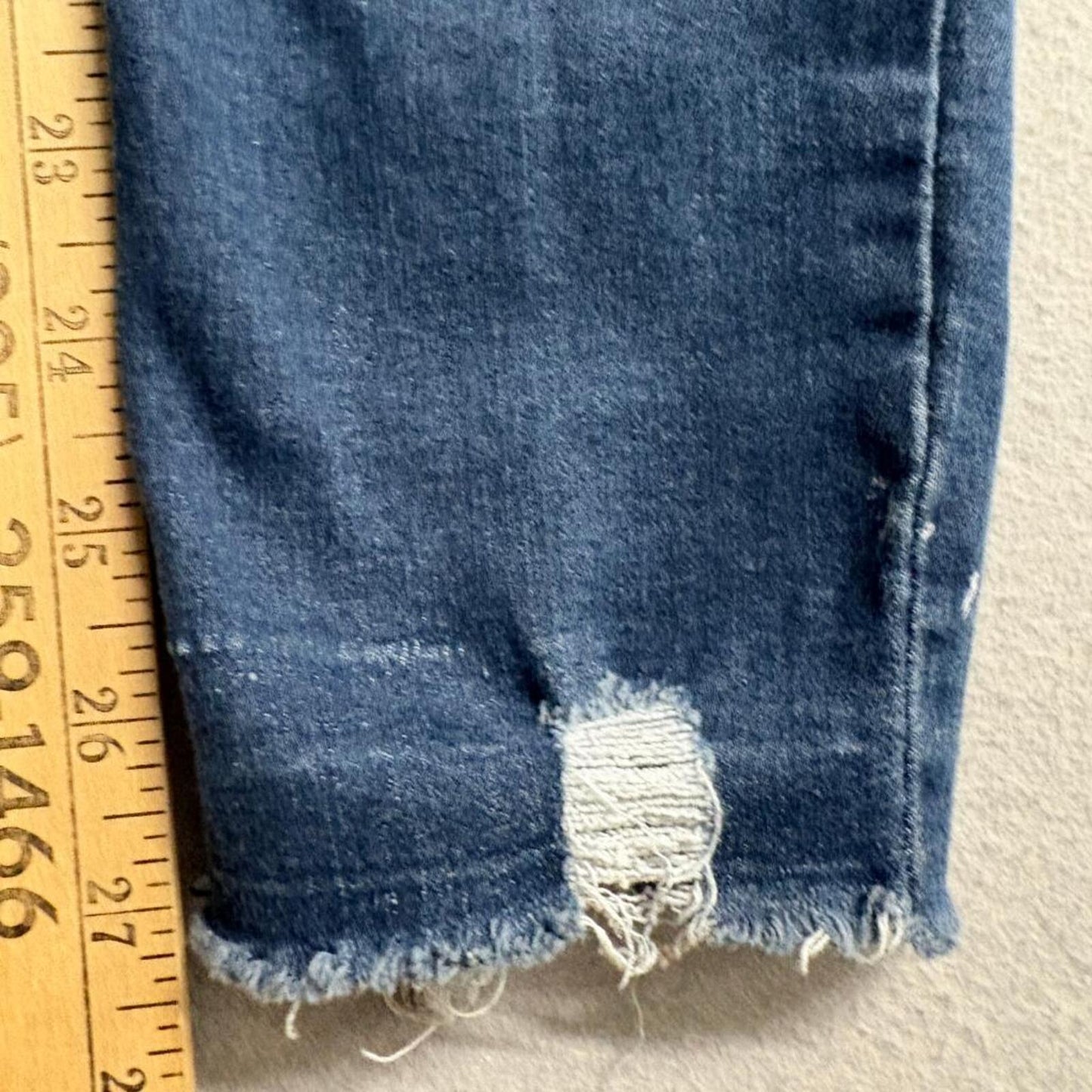 By Rewash Distressed Skinny Jeans Womens Size 5 27 Blue Denim Frayed Hem Stretch