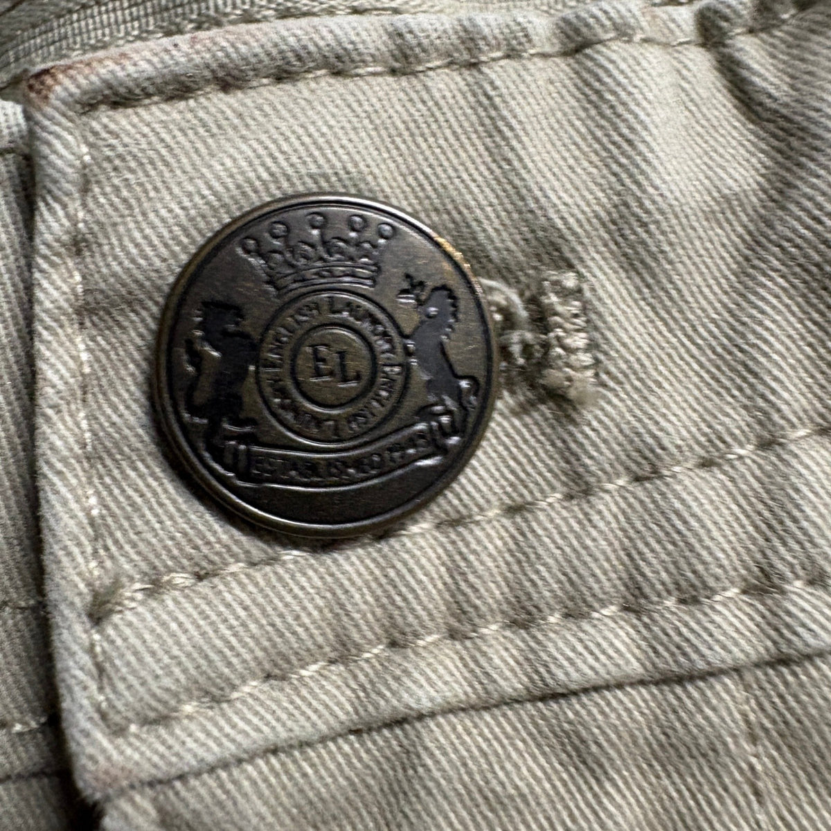 English Laundry Mens 32x32 Khaki Chino Pants Stretch Cotton Beige Flat Front