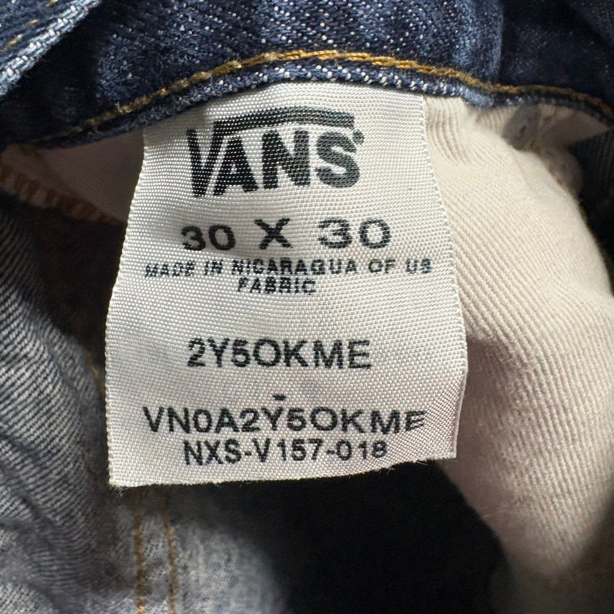Vans V16 Slim Jeans Mens 30x30 Dark Wash Blue Denim Skateboarding Pants