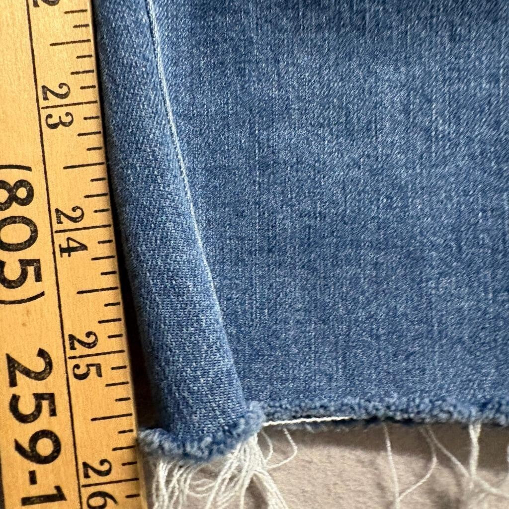 Democracy Ab Technology Jeans Womens 16 Blue Denim Stretch Raw Hem Crop
