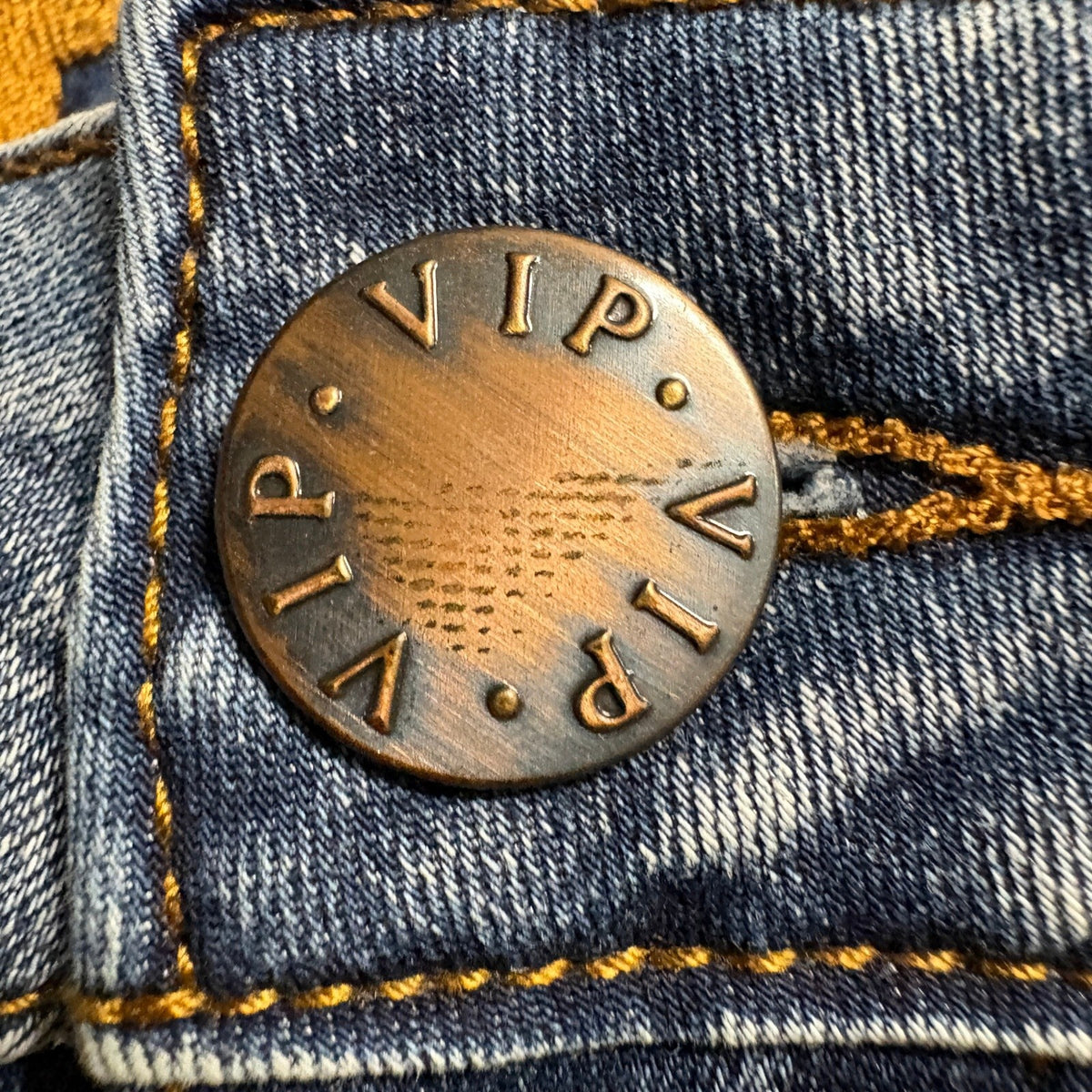 VIP Jeans Womens Size 11 Cargo Jogger Jeans Blue Denim Elastic Cuffs Stretch