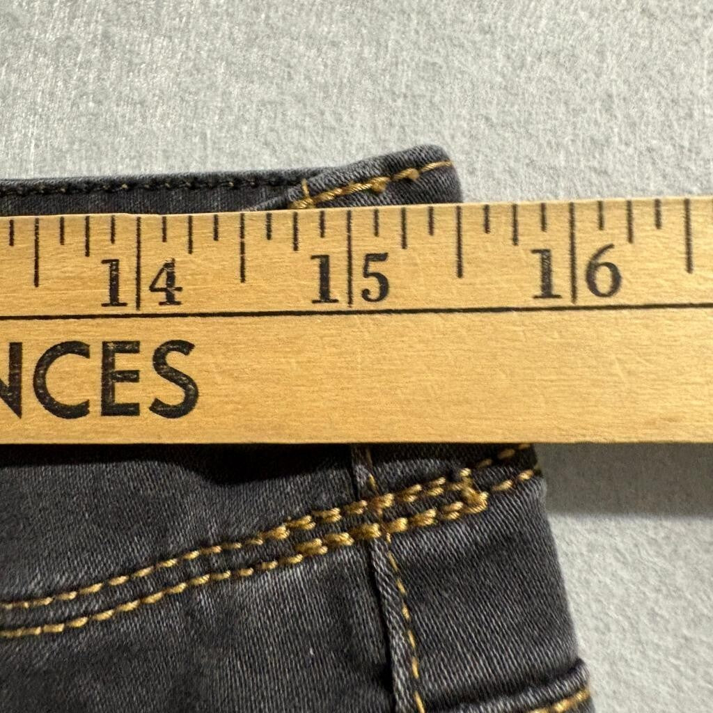 Diane Gilman DG2 Virtual Stretch Jeans Womens 10 Gray Button Fly Straight Leg