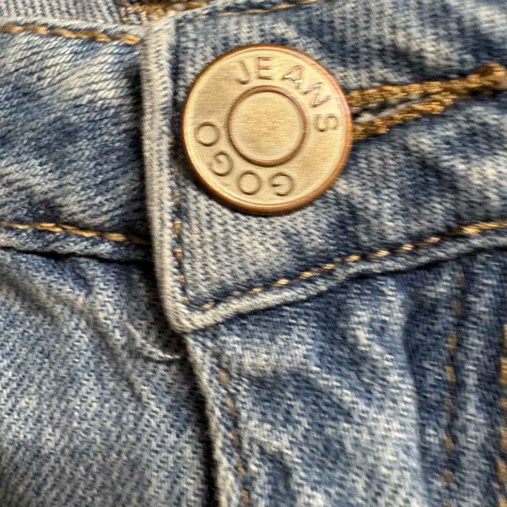 Gogo Jeans USA Womens Size 11/30 Wide Leg Cuffed Denim Blue Jeans