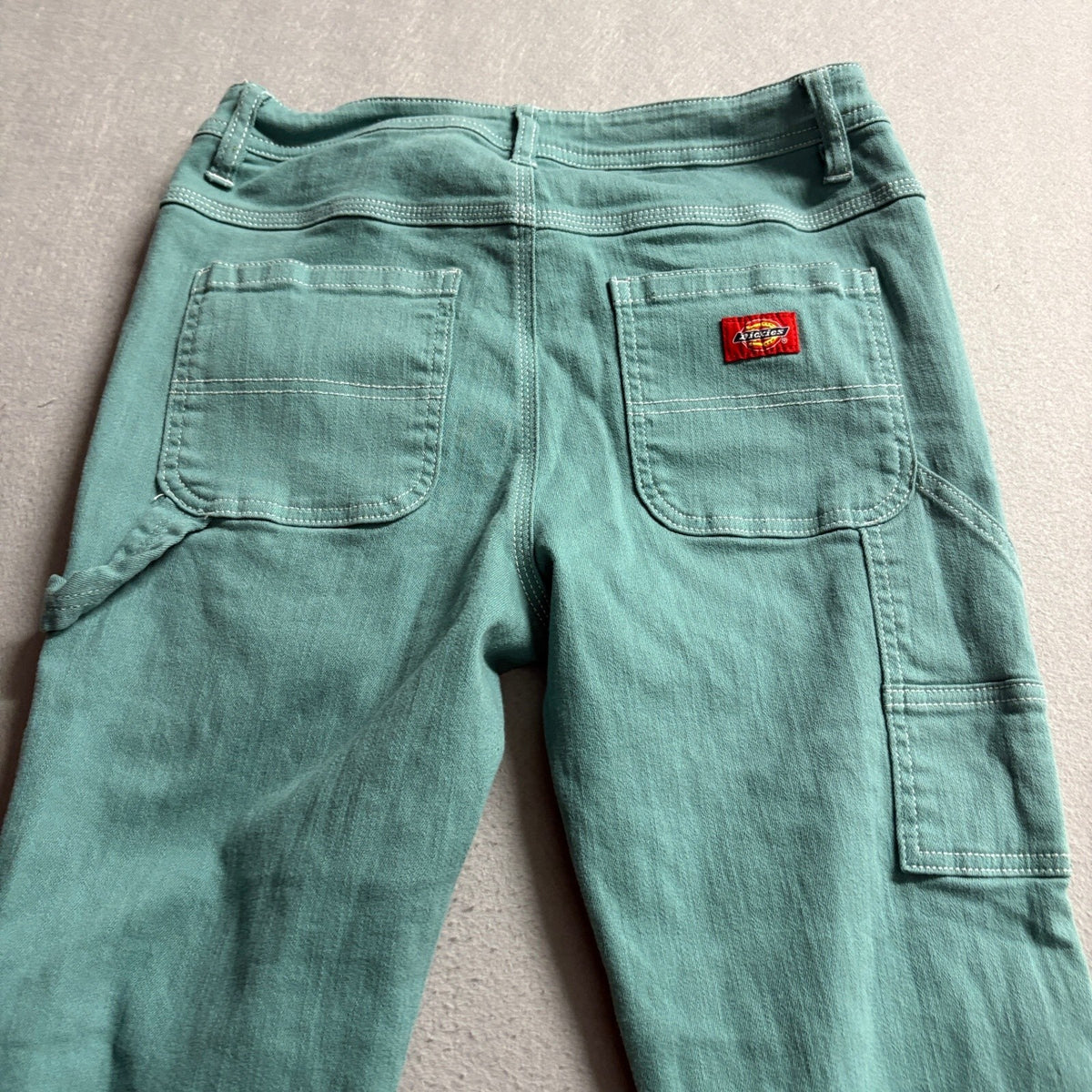 Dickies Carpenter Jeans Mens 28x33 Green Denim Utility Work Pants
