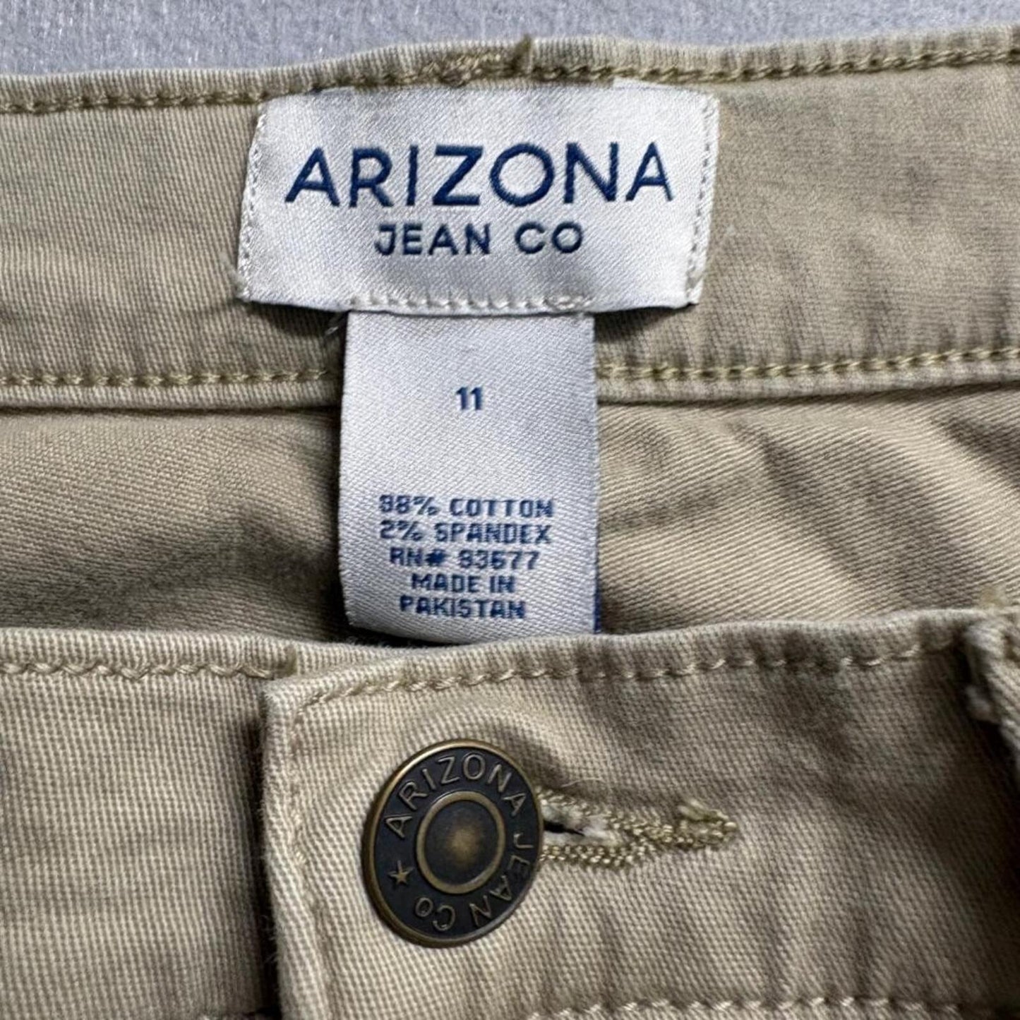 Arizona Jean Co Womens Cargo Pants Size 11 Khaki Green Y2K Utility Wide Leg