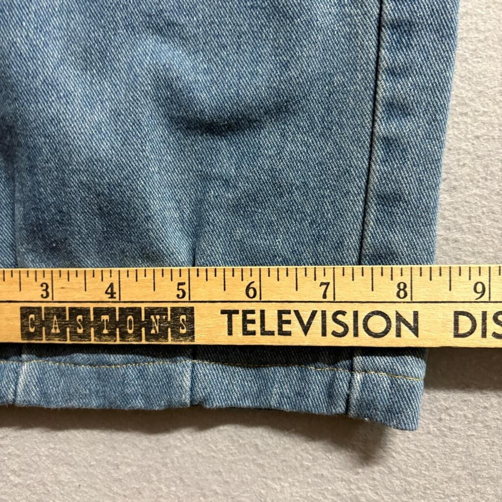 Unbranded Womens Blue Denim Cargo Jeans Size S Wide Leg High Rise Drawstring