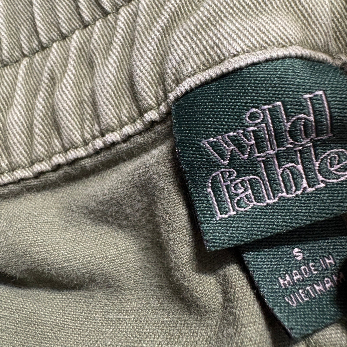 Wild Fable Womens Cargo Pants Size S Green Cotton Blend Wide Leg High Rise