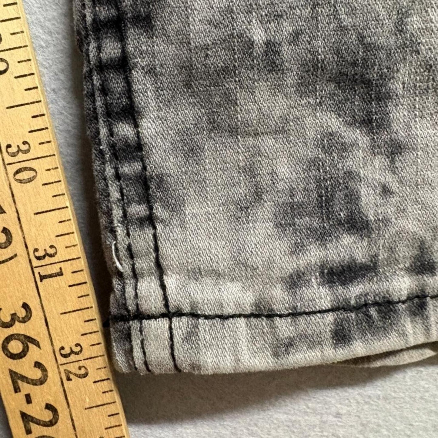 Encrypted Moto Jeans Mens 42x34 Gray Acid Wash Distressed Ripped Biker Denim