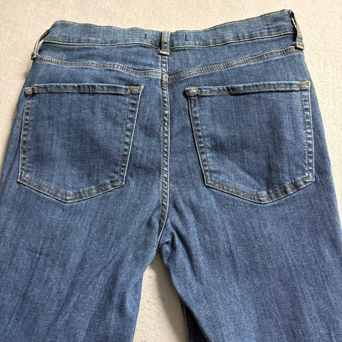 Free People Distressed Skinny Jeans Womens 28R Blue Denim Ripped Knee Stretch