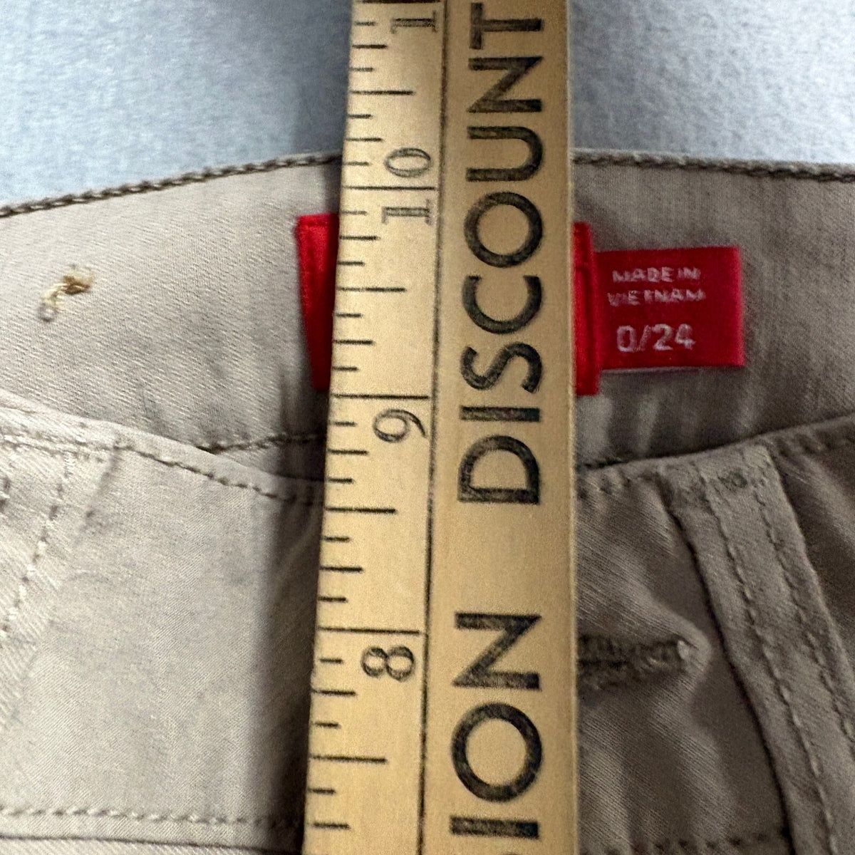 Dickies Girl Skinny Pants Womens Size 0/24 Khaki Beige Stretch Chino GM146