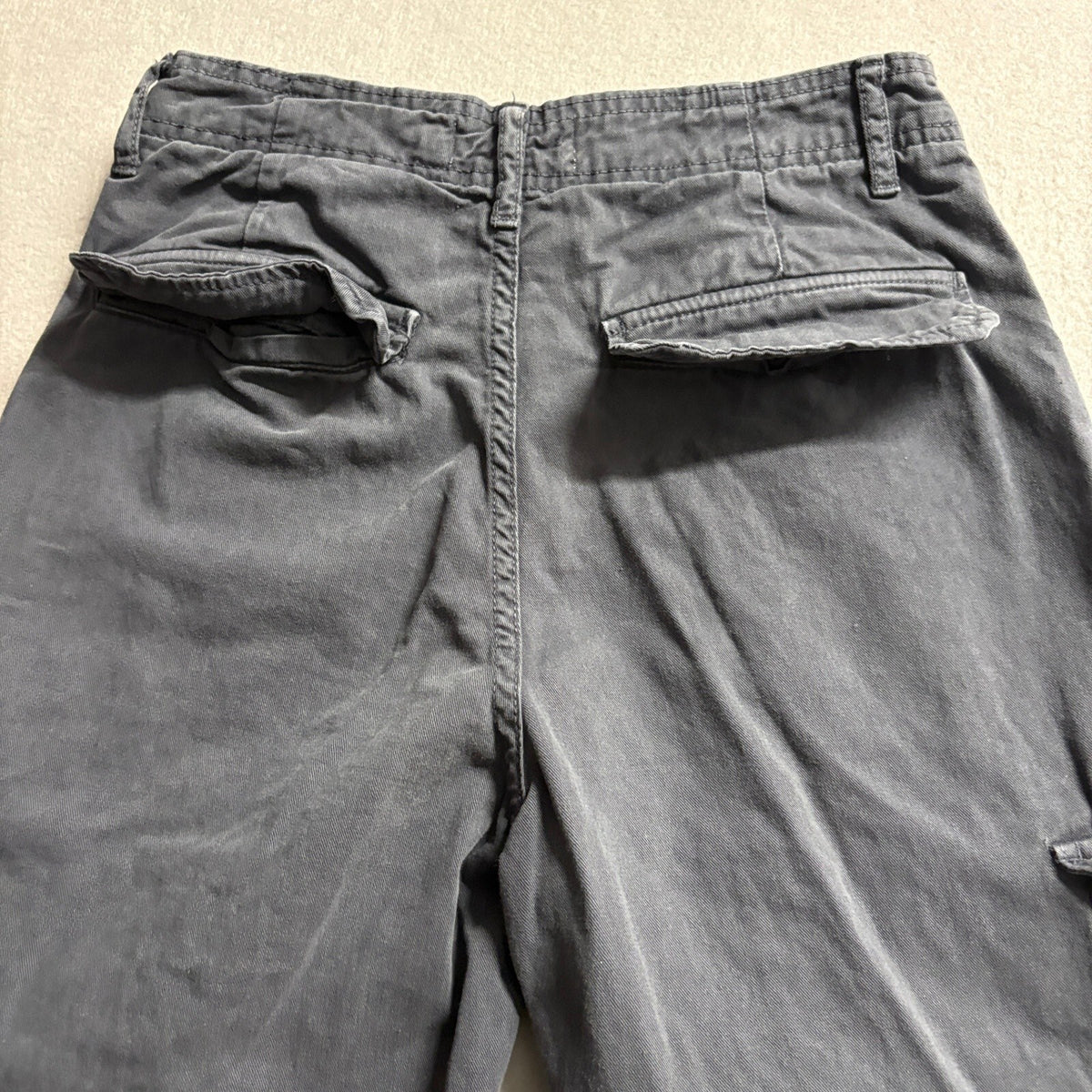 Zara Womens Cargo Pants Size US 2 Dark Gray Charcoal High Rise Wide Leg Straight
