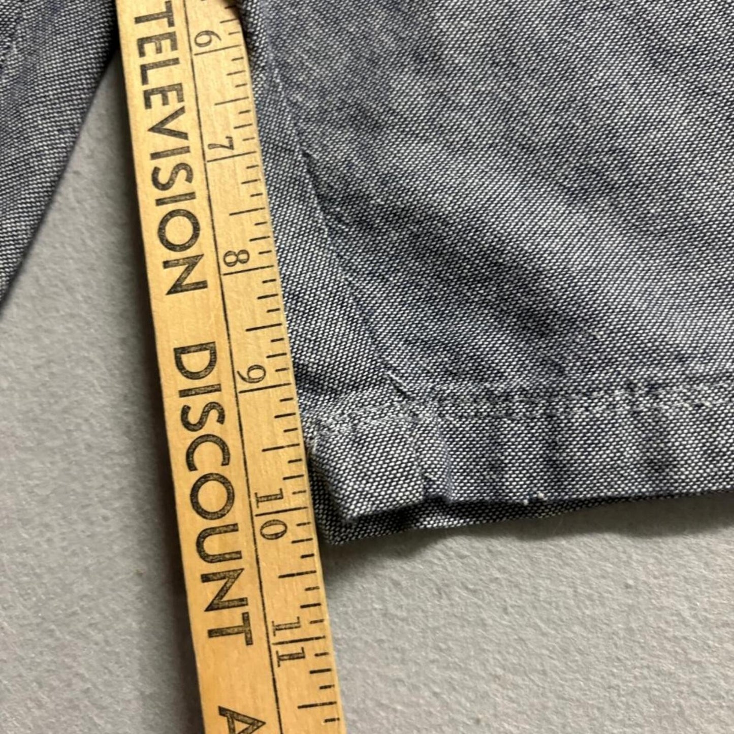 Vintage Genes 1891 Cargo Shorts Mens 36 Gray Cotton Chambray Original Stacked