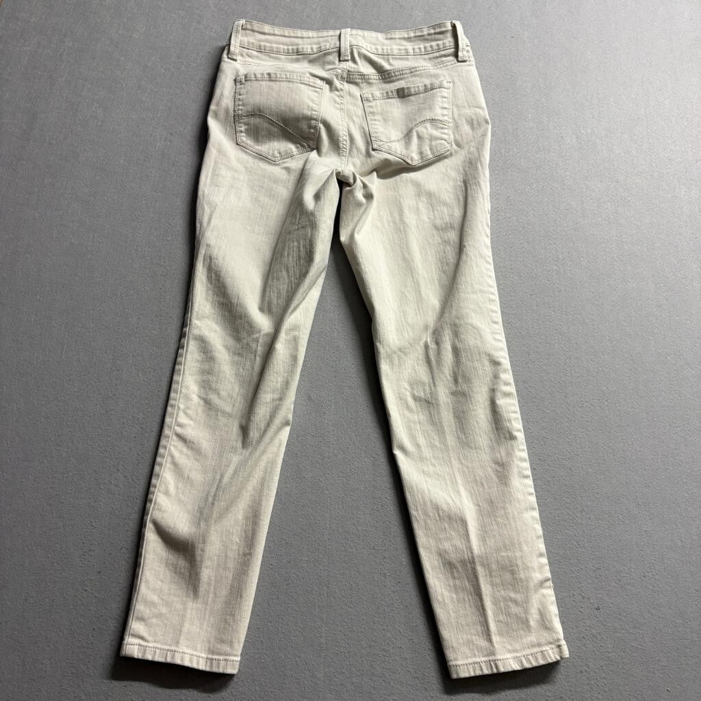 NYDJ Ankle Jeans Womens 4 Beige Tan Stretch Denim Slim Straight Pants
