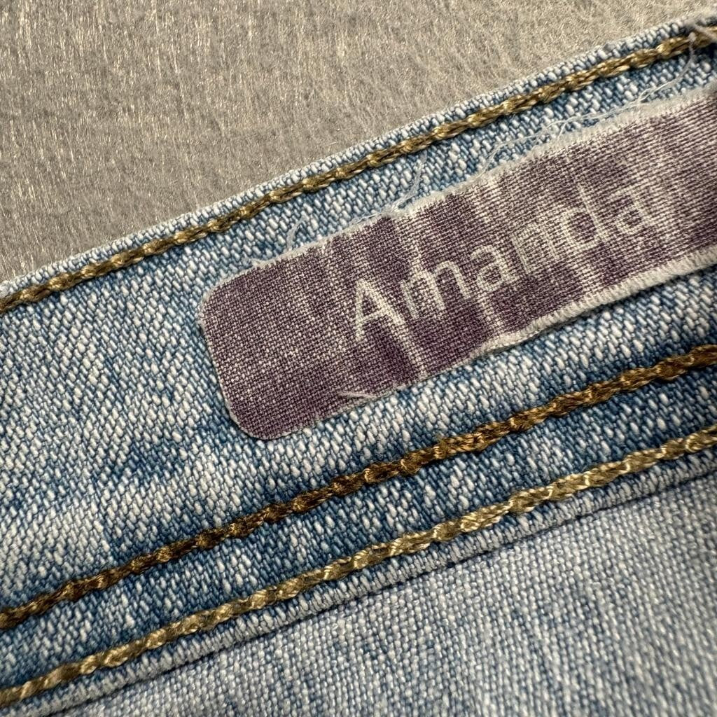 Gloria Vanderbilt Amanda Jeans Womens 12P Blue Denim High Rise Straight Leg