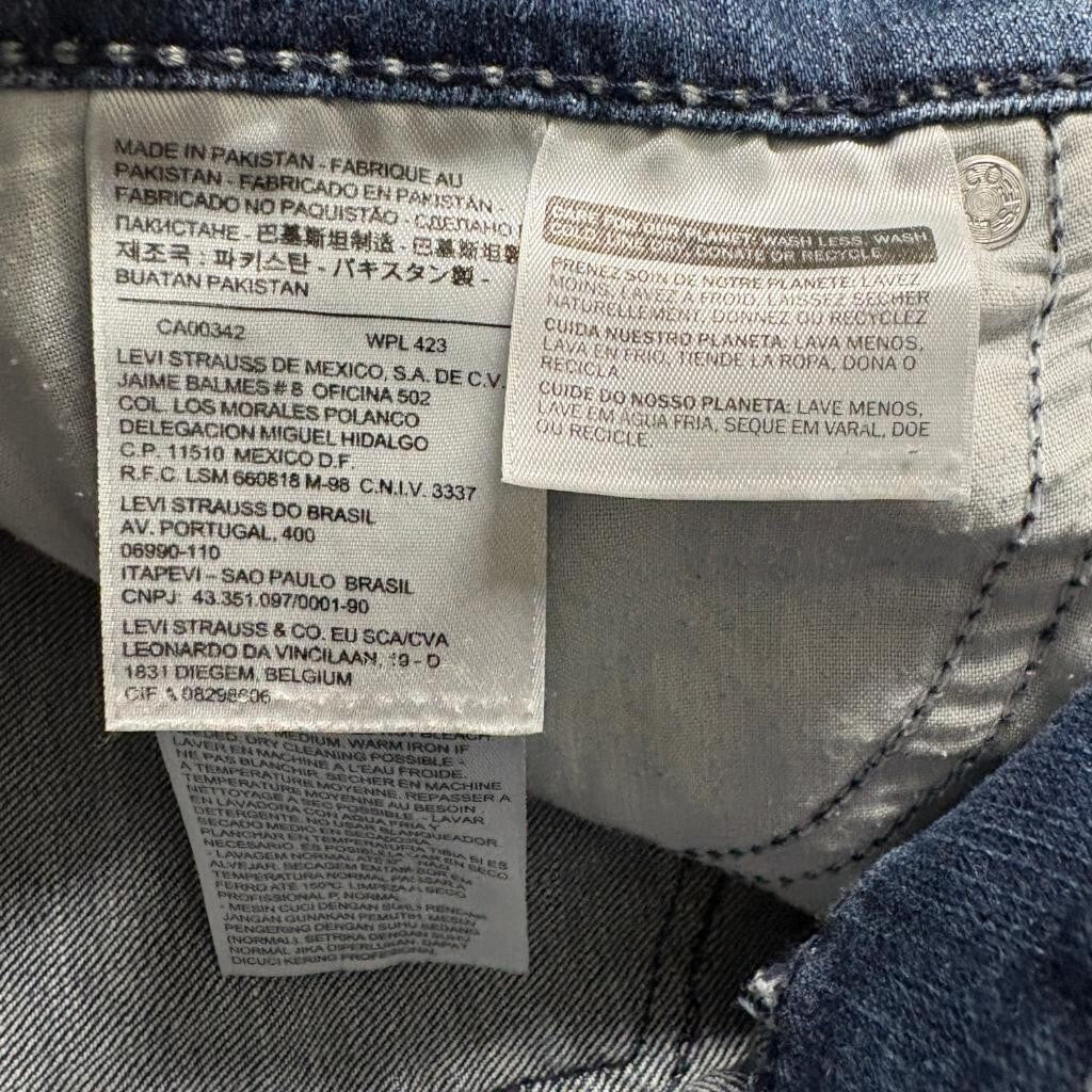 Levis 529 Curvy Skinny Leg Jeans Womens 6M W28 L32 Blue Denim Double Button