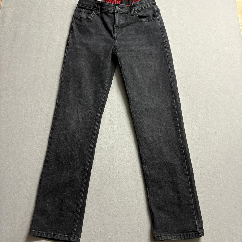 Levi's 514 Boys Jeans Size 20 Regular Black Denim Straight Leg Adjustable Waist