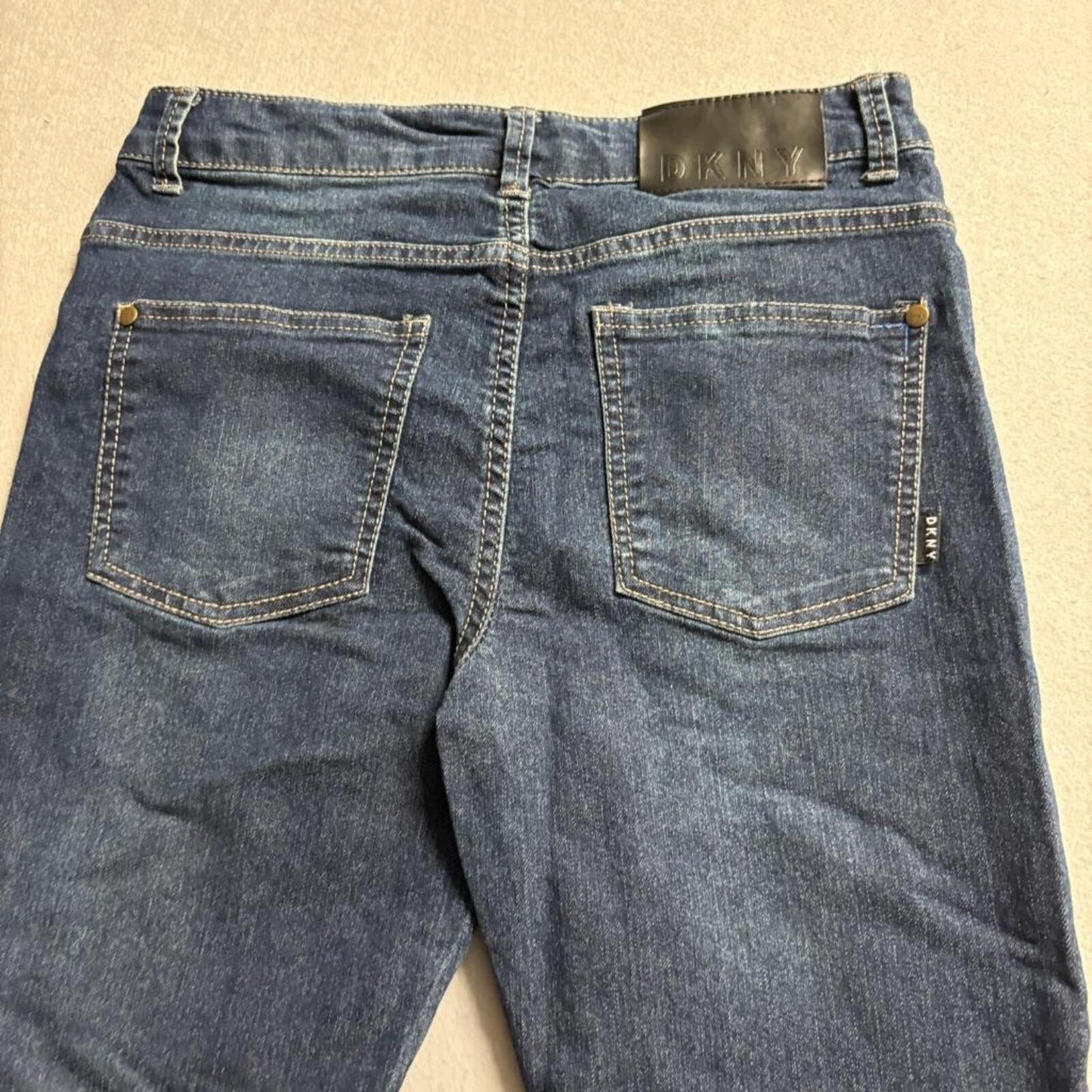 DKNY Jeans Girls Size 16 Dark Wash Blue Denim Stretch Slim Skinny Pants