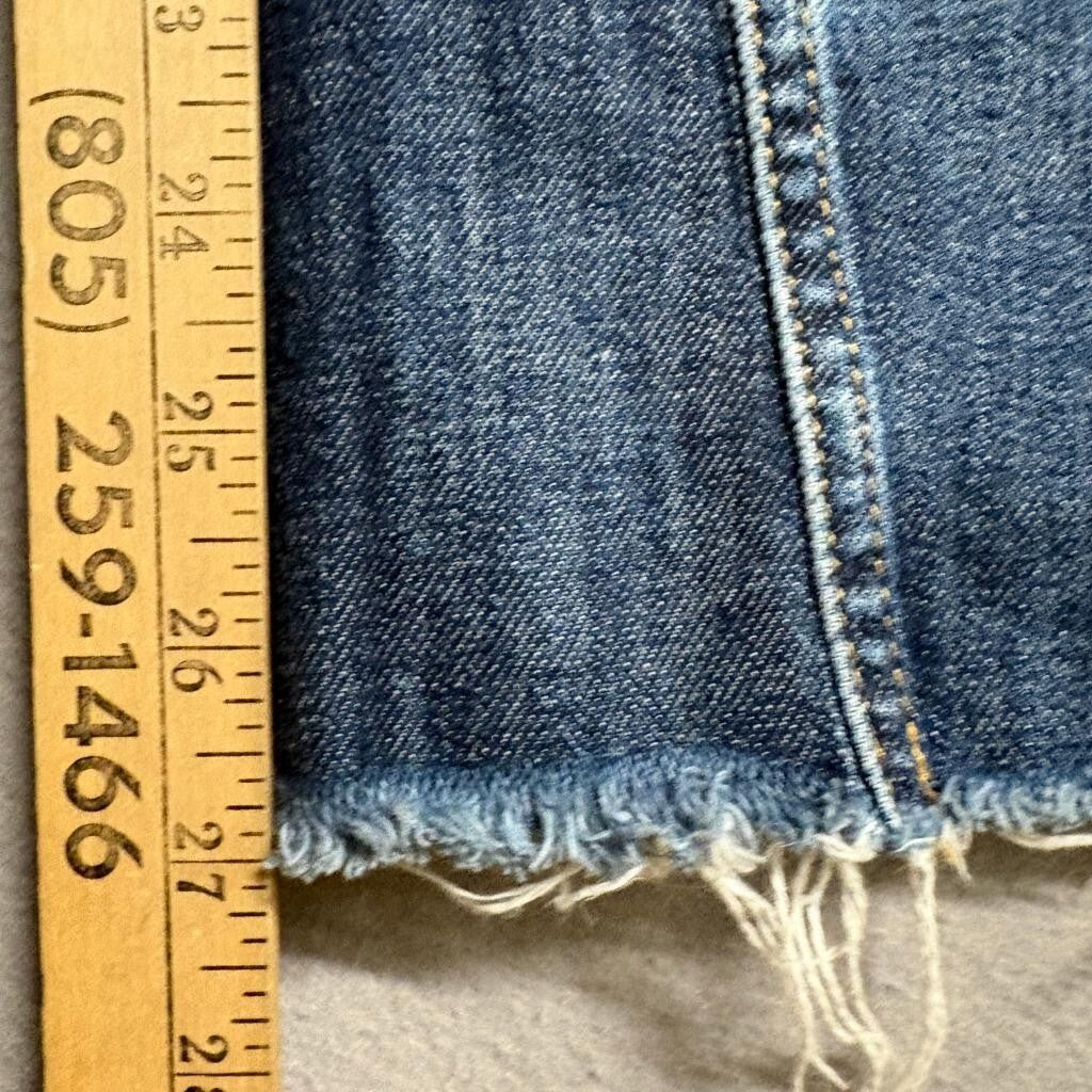 Everlane The Cheeky Bootcut Jeans Womens 28 Blue Denim High Rise Raw Hem Stretch