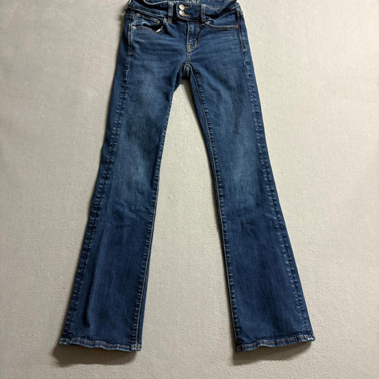 American Eagle Kick Boot Jeans Womens Size 2 Regular Next Level Stretch Blue