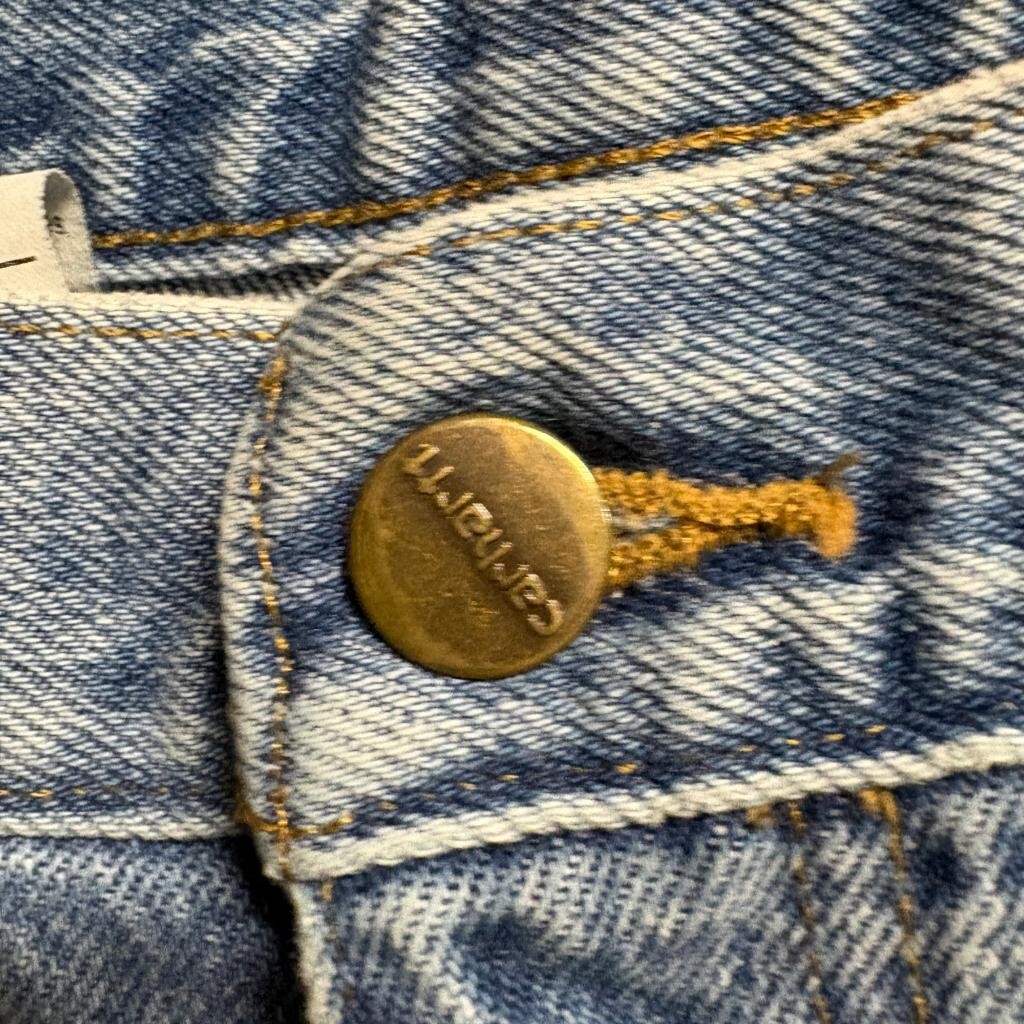 Carhartt Relaxed Fit Jeans Mens 31x30 Blue Denim Raw Cut Fray Hem Actual 31x27