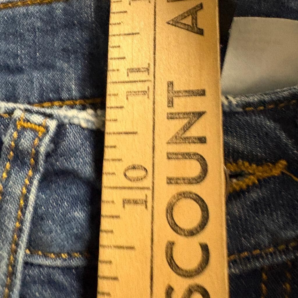 H&M Divided High Waisted Crop Jeans Womens Size 4 Blue Denim Raw Hem Stretch