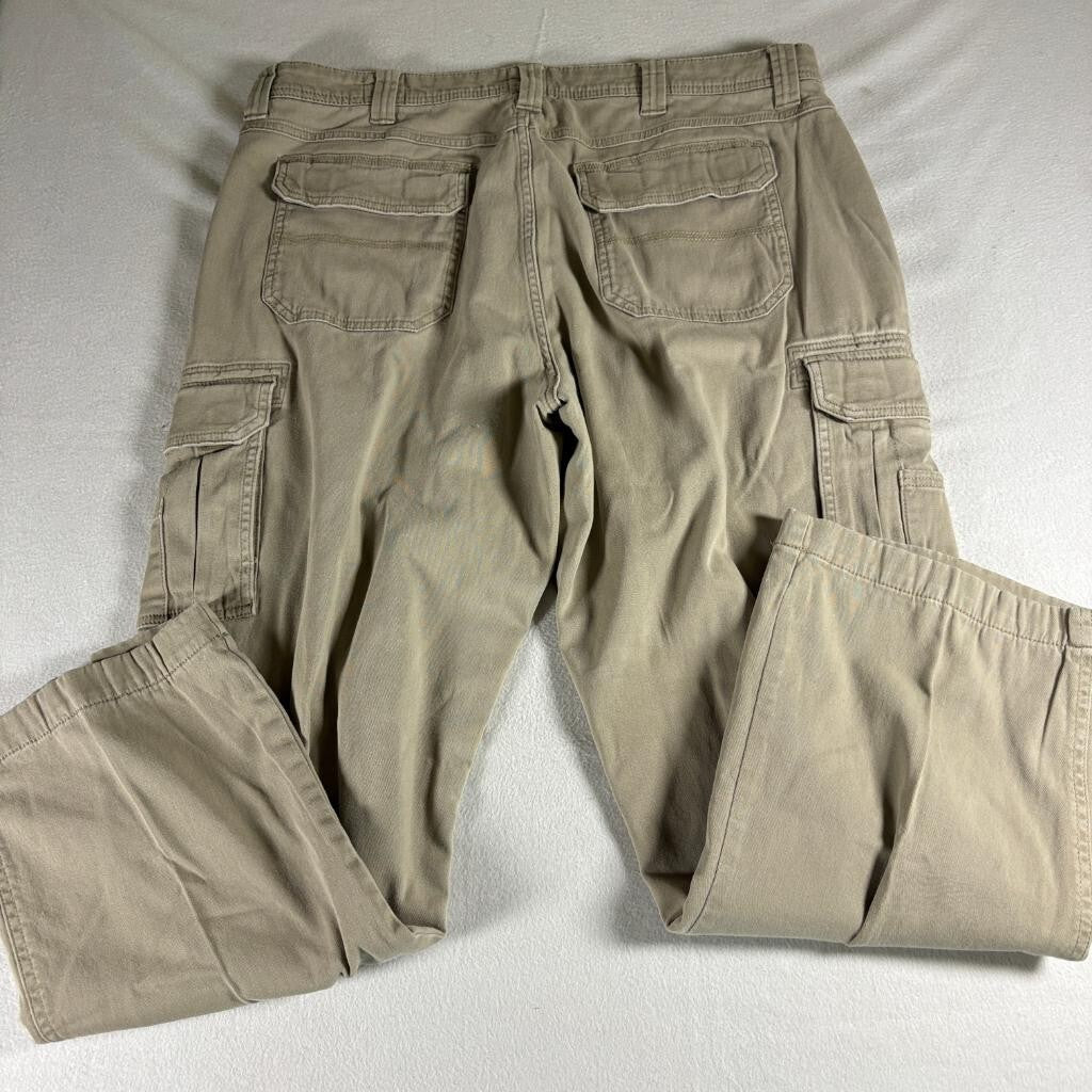 Redhead Flannel Lined Cargo Pants Mens 38x30 Khaki Tan Stretch Outdoor Hiking