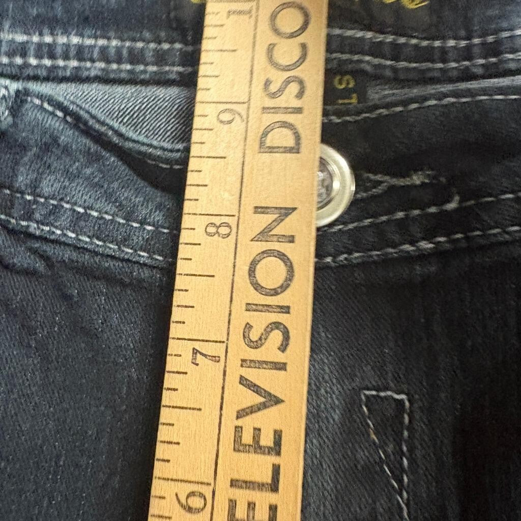 Out Jeans Womens Size 8 Dark Wash Rhinestone Back Pockets Stretch Skinny Denim