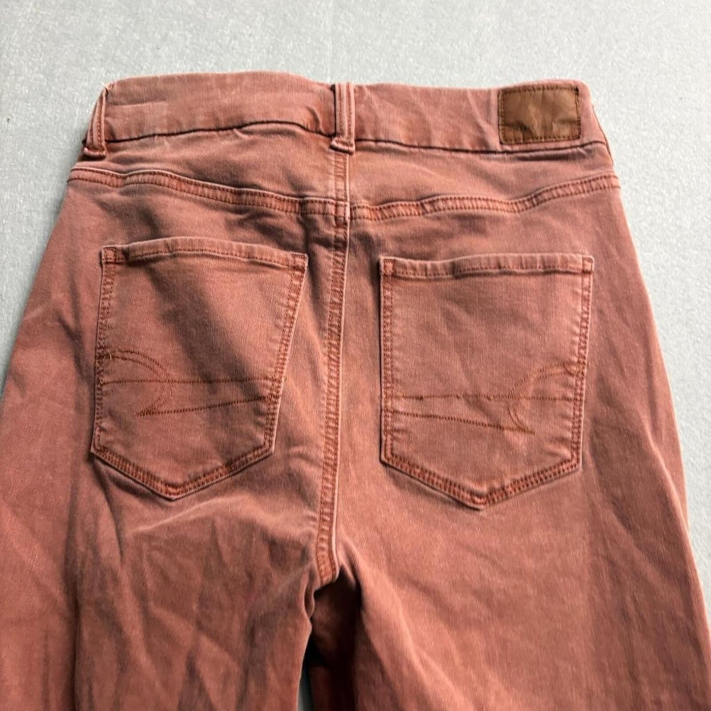 American Eagle Curvy Super Hi-Rise Jegging Womens 4 Regular Rust Brown Stretch