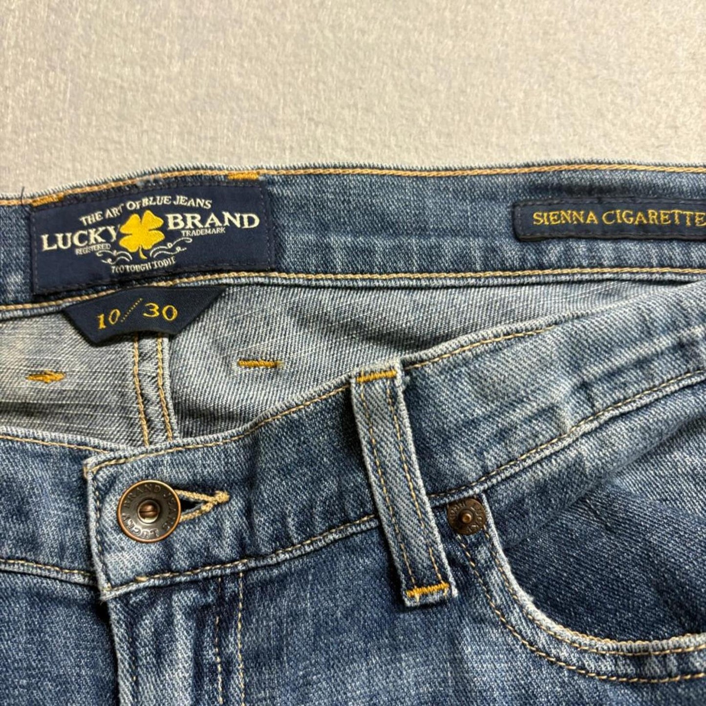 Lucky Brand Sienna Cigarette Jeans Womens 10 30 Blue Denim Stretch Crop Ankle
