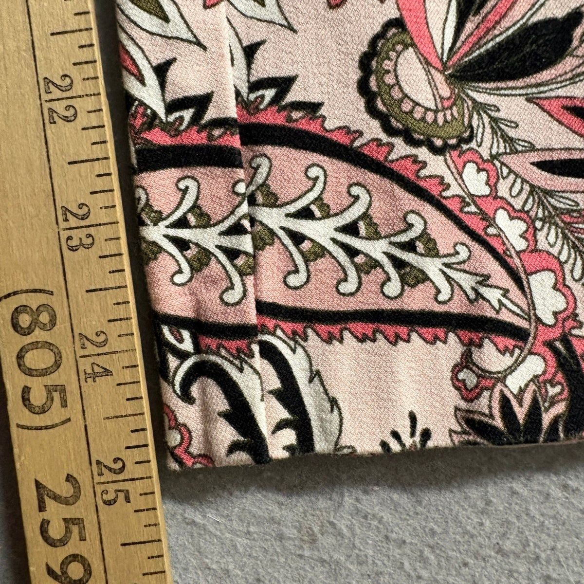 New York & Company Paisley Stretch Pants Womens Size 4 Pink Cotton Blend Crop