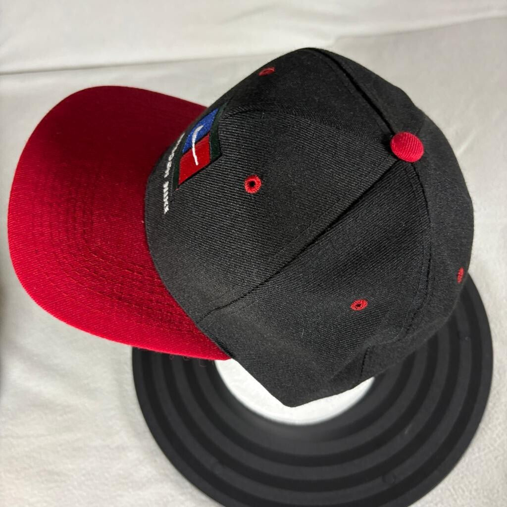 Vintage Nike Court Challenge Swoosh Hat Snapback Cap Black Red Green Under Visor