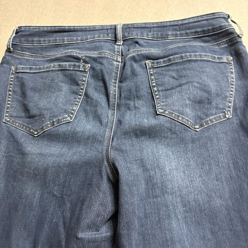 NYDJ Marilyn Straight Jeans Womens 14 Blue Denim Stretch Lift Tuck