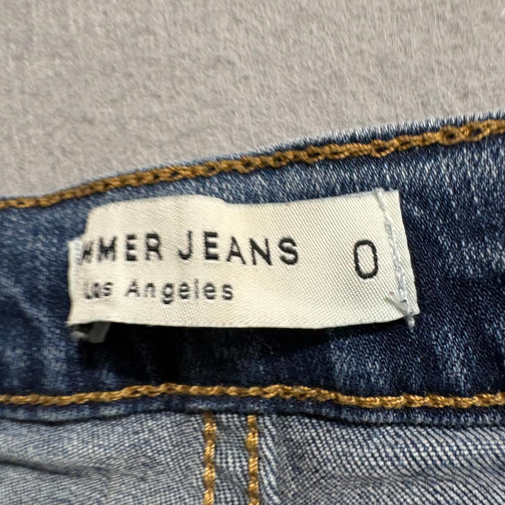Hammer Jeans Los Angeles Womens Size 0 Extreme Flare Bell Bottom Raw Hem Stretch